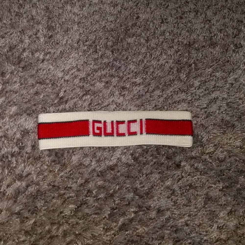 Gucci 80s Styled Elastic Striped Red/White Headband